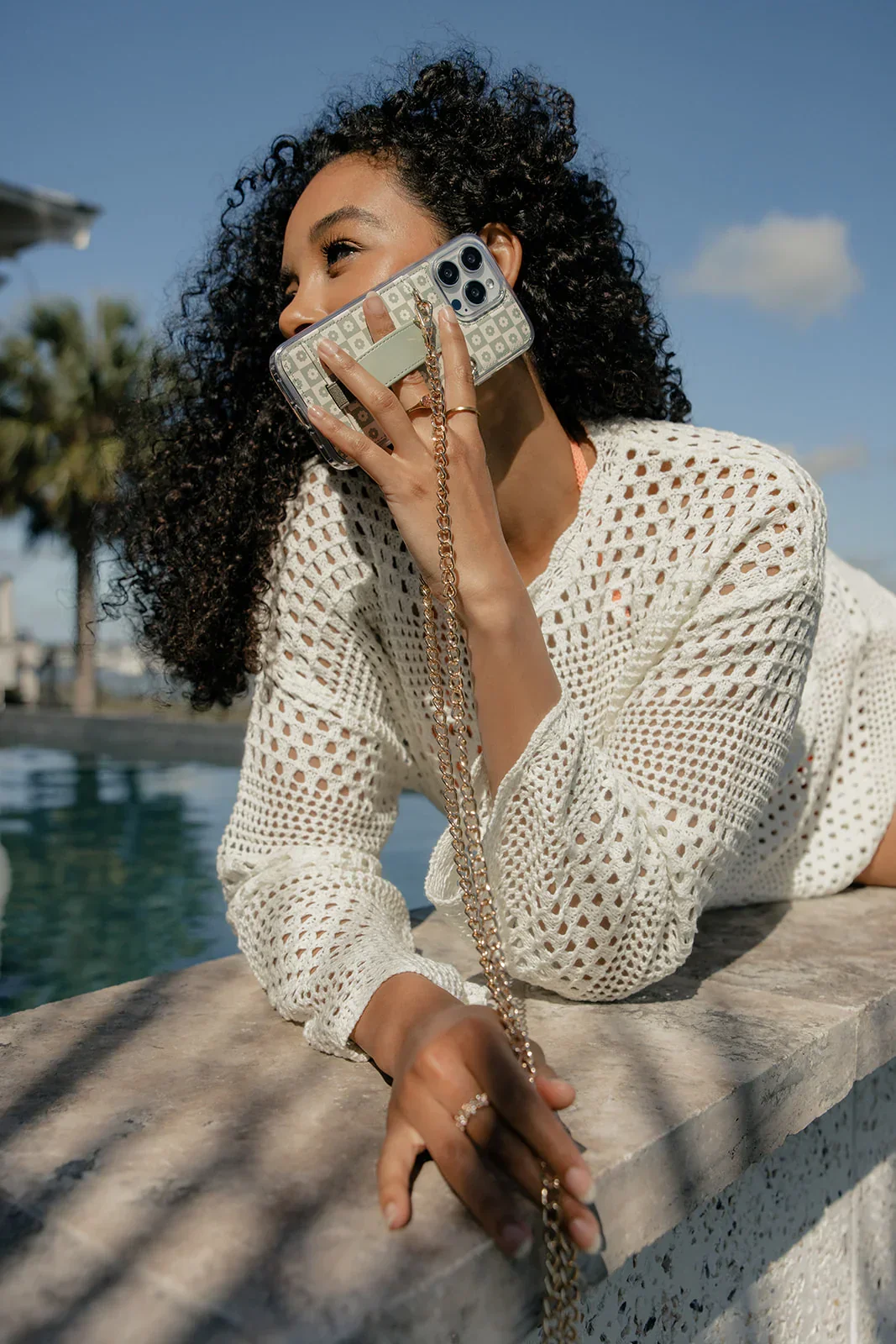 Blooming Check Purse Case - Image 3